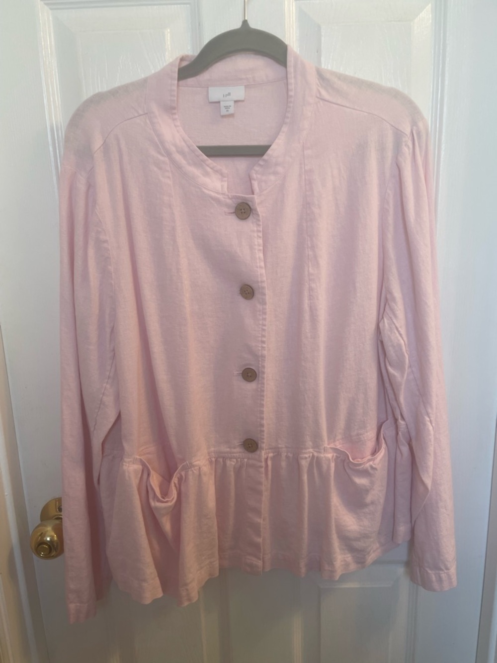 J. Jill Light Pink Peplum Button Jacket